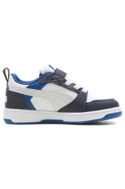 Sneakers basse bianche blu navy con strappo Puma Rebound V6 Lo AC+ PS