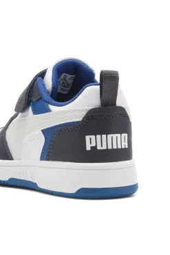 Sneakers basse bianche blu navy con strappo Puma Rebound V6 Lo AC+ PS