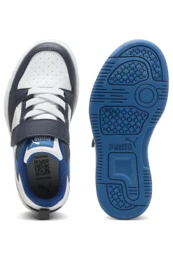 Sneakers basse bianche blu navy con strappo Puma Rebound V6 Lo AC+ PS