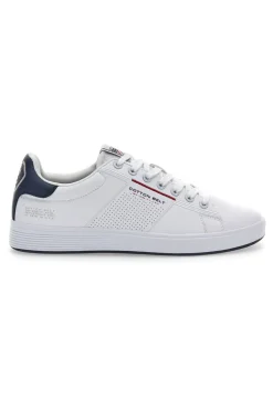 Sneakers Basse Bianche e Blu Cotton Belt Player Lth