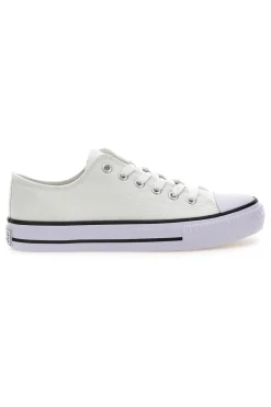 Sneakers basse bianche in tela suola platform Original Marines 4814