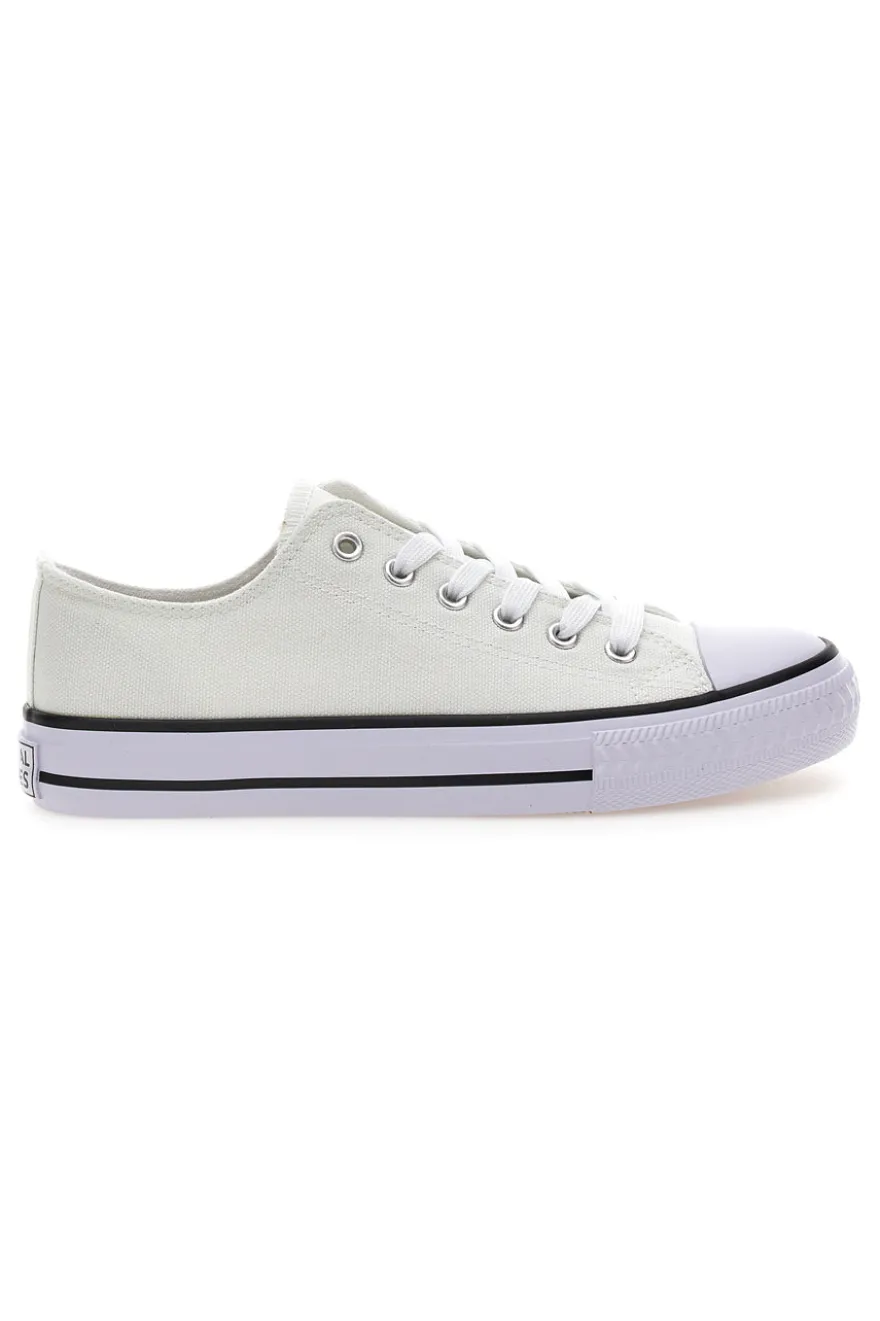 Sneakers basse bianche in tela suola platform Original Marines 4814