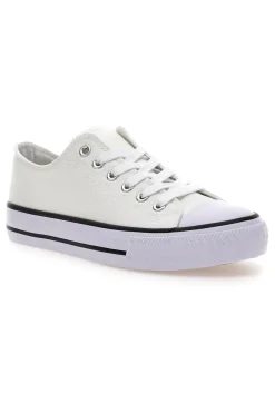 Sneakers basse bianche in tela suola platform Original Marines 4814