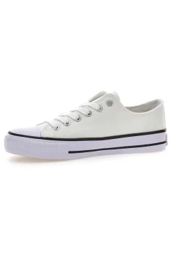 Sneakers basse bianche in tela suola platform Original Marines 4814