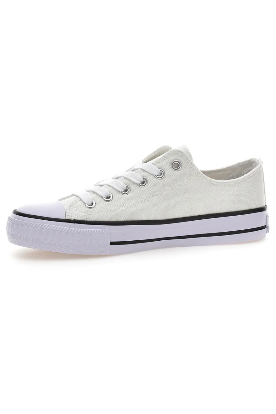 Sneakers basse bianche in tela suola platform Original Marines 4814
