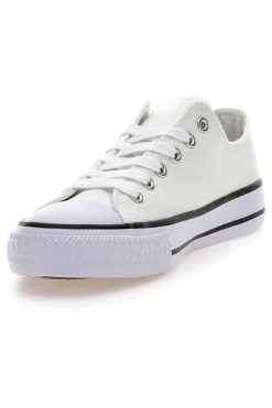 Sneakers basse bianche in tela suola platform Original Marines 4814