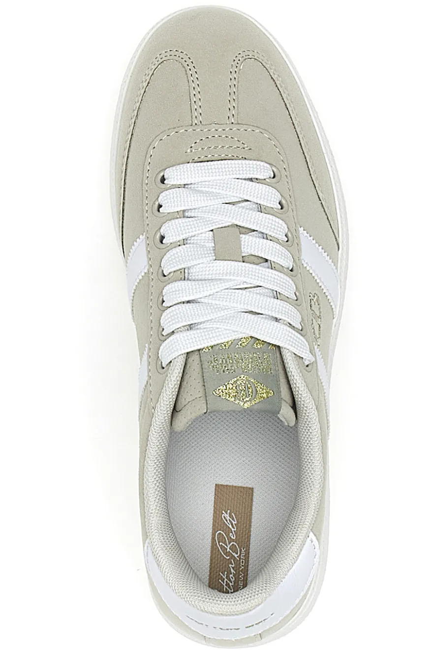 Sneakers Beige con Bande Laterali Bianche COTTON BELT AMELIE SD