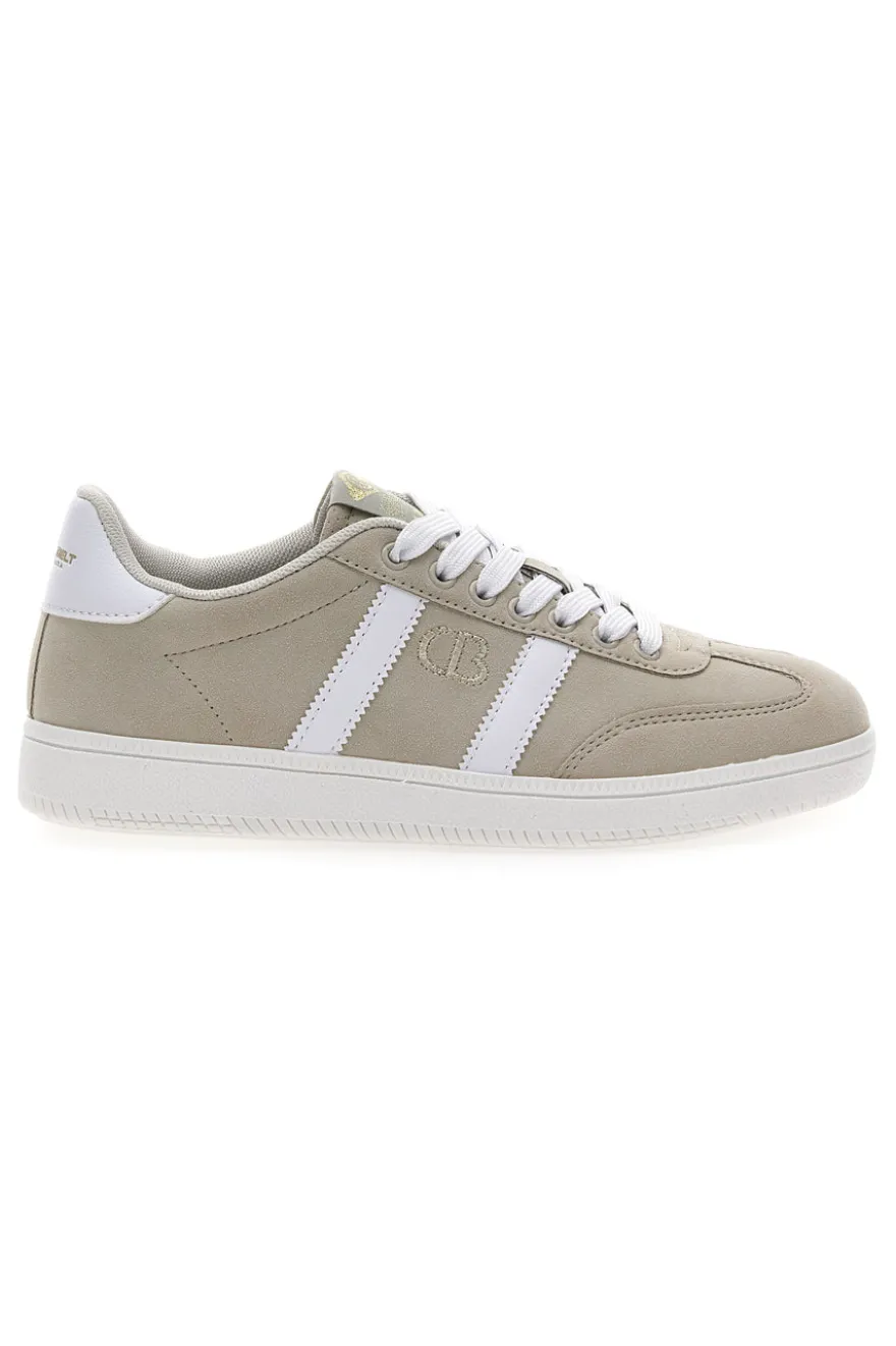 Sneakers Beige con Bande Laterali Bianche COTTON BELT AMELIE SD