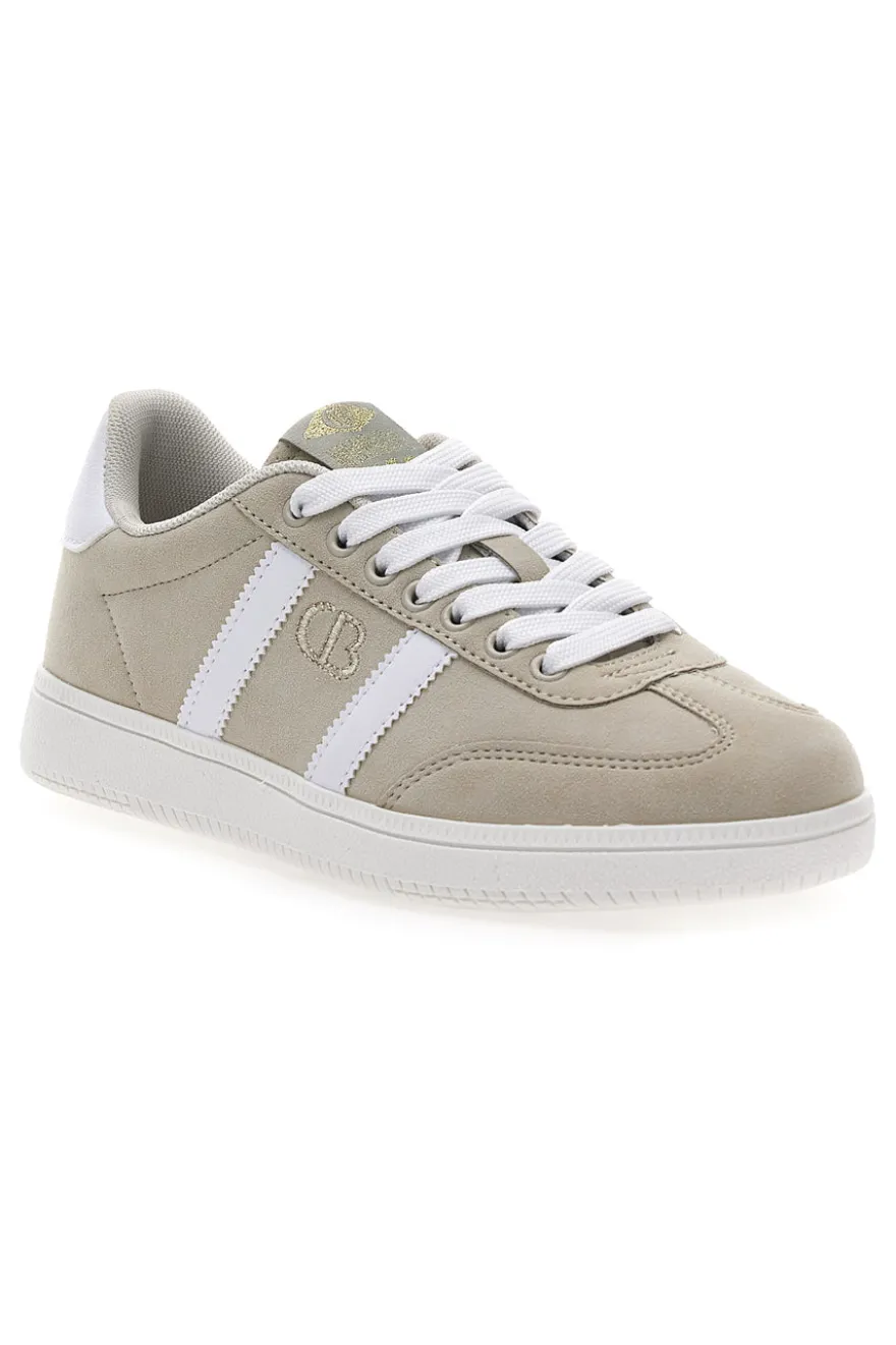 Sneakers Beige con Bande Laterali Bianche COTTON BELT AMELIE SD