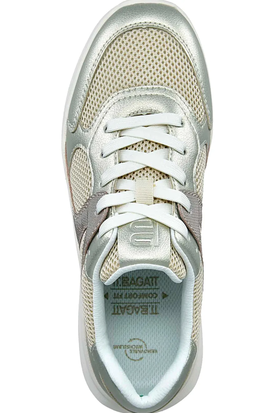 Sneakers Beige con Dettagli Effetto Metallizzato e Soletta Estraibile Bagatt D35AQM015069