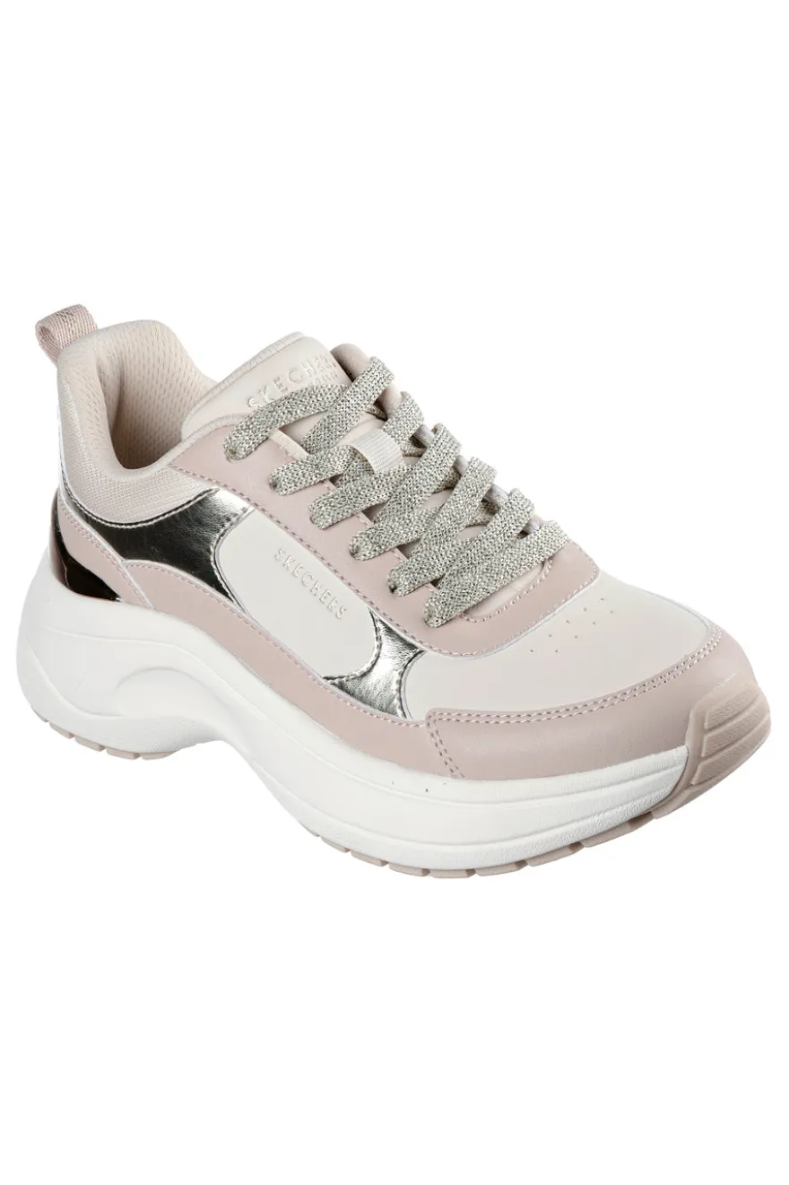 Sneakers beige con dettagli laminati Skechers HAZEL 2 STUNNING YOU