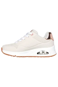 Sneakers beige con dettagli rose gold e suola Air Skechers Uno Gen1 Shimmer Away