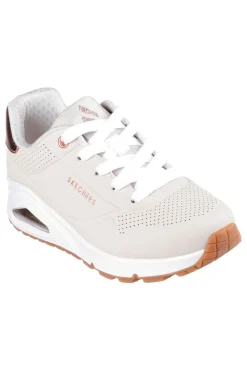 Sneakers beige con dettagli rose gold e suola Air Skechers Uno Gen1 Shimmer Away
