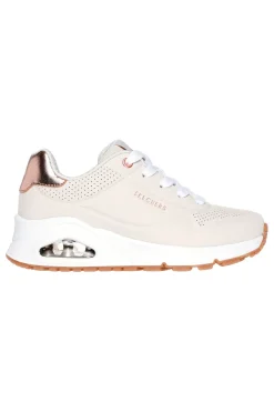Sneakers beige con dettagli rose gold e suola Air Skechers Uno Gen1 Shimmer Away
