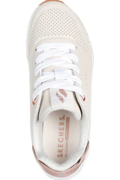 Sneakers beige con dettagli rose gold e suola Air Skechers Uno Gen1 Shimmer Away