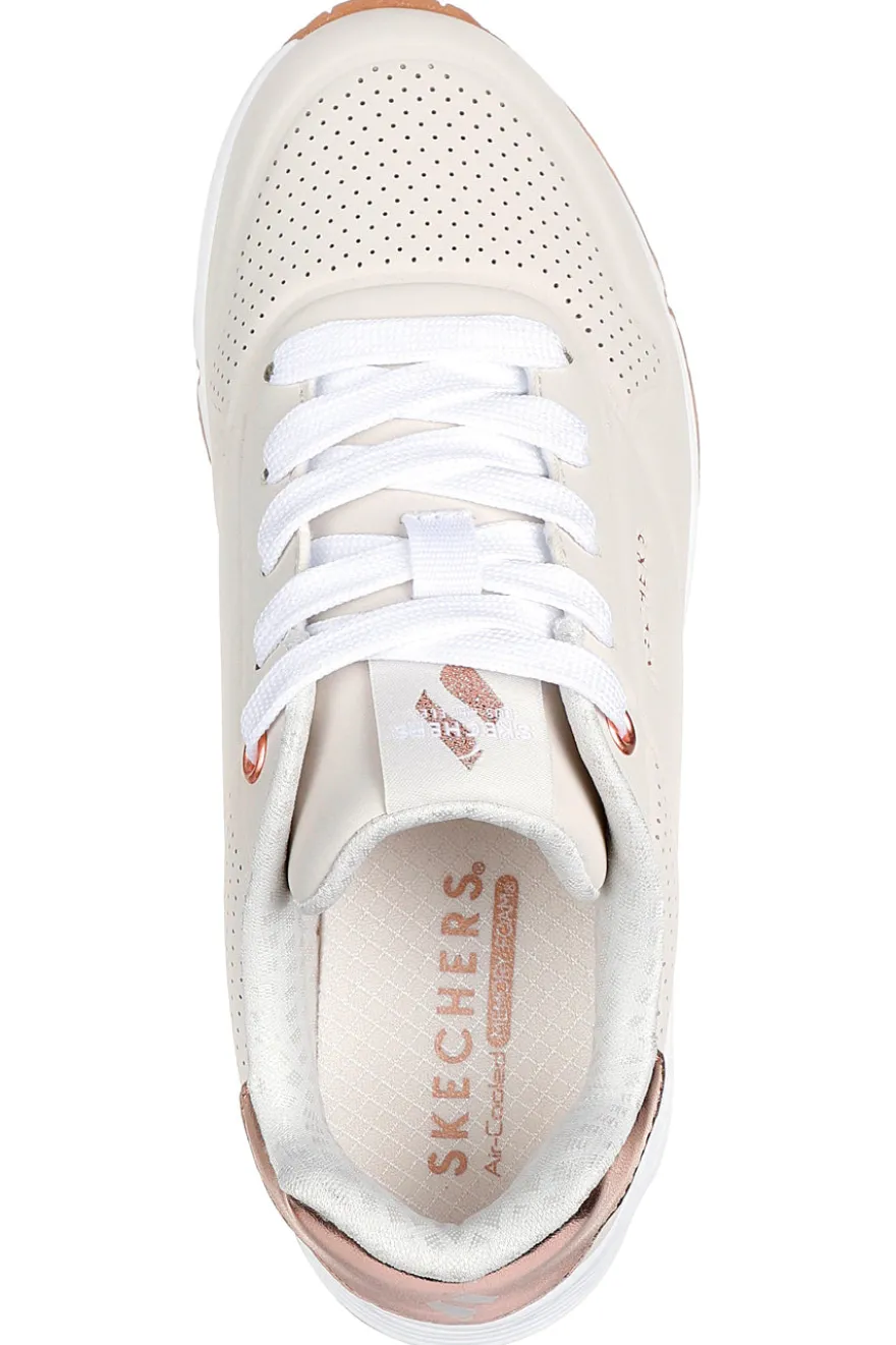 Sneakers beige con dettagli rose gold e suola Air Skechers Uno Gen1 Shimmer Away
