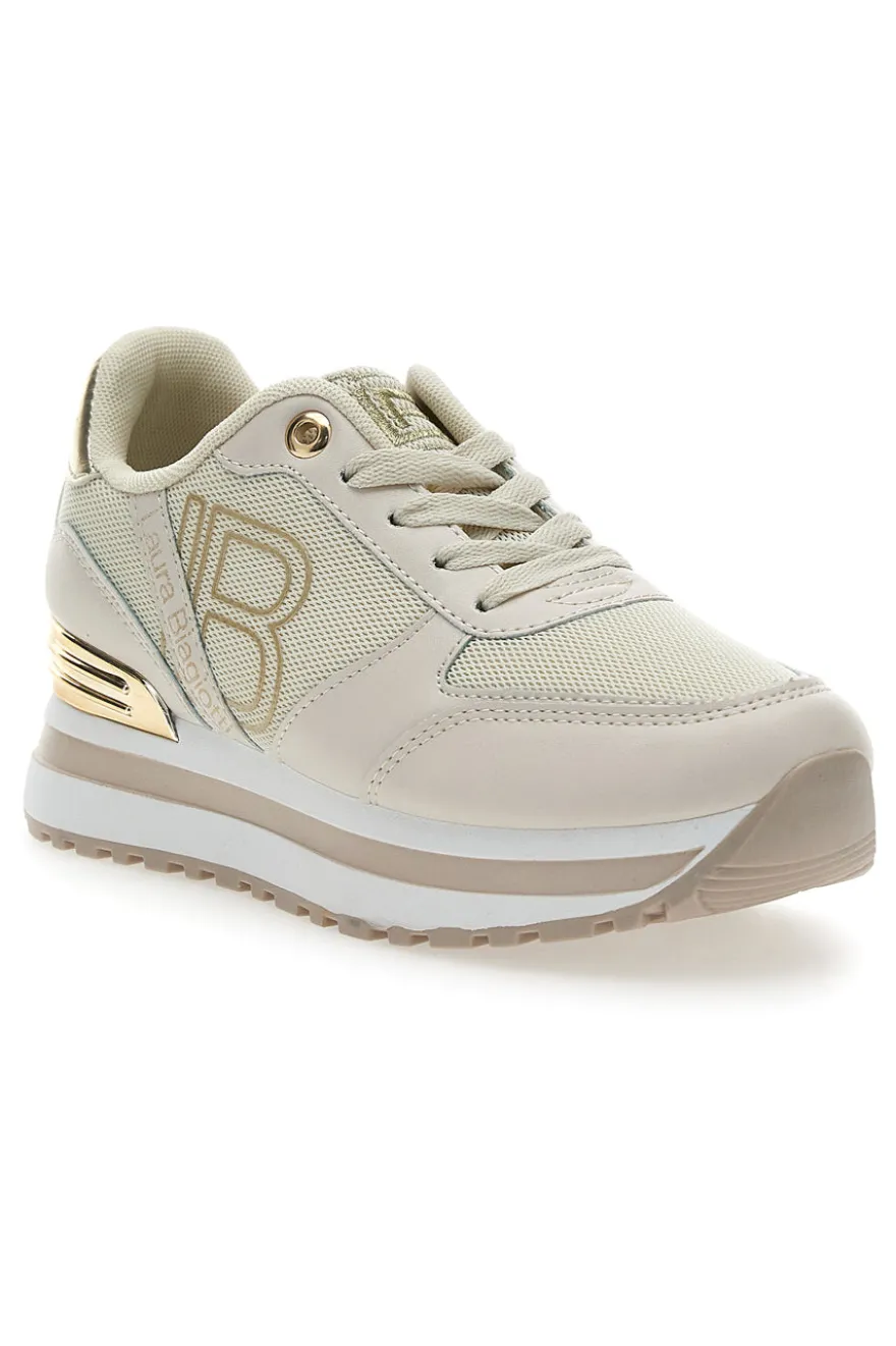 Sneakers Beige con Dettagli Dorati Laura Biagiotti 8915