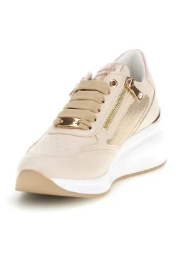 Sneakers beige con dettagli dorati Mariella Burani 52100C1440