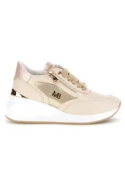 Sneakers beige con dettagli dorati Mariella Burani 52100C1440