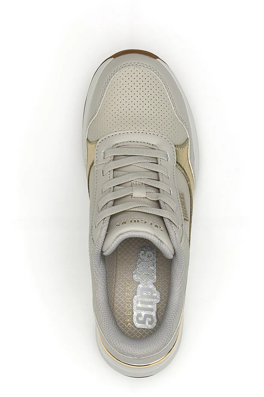 Sneakers beige con dettagli oro e soletta Memory Foam Skechers Billion 2 Top-Tier