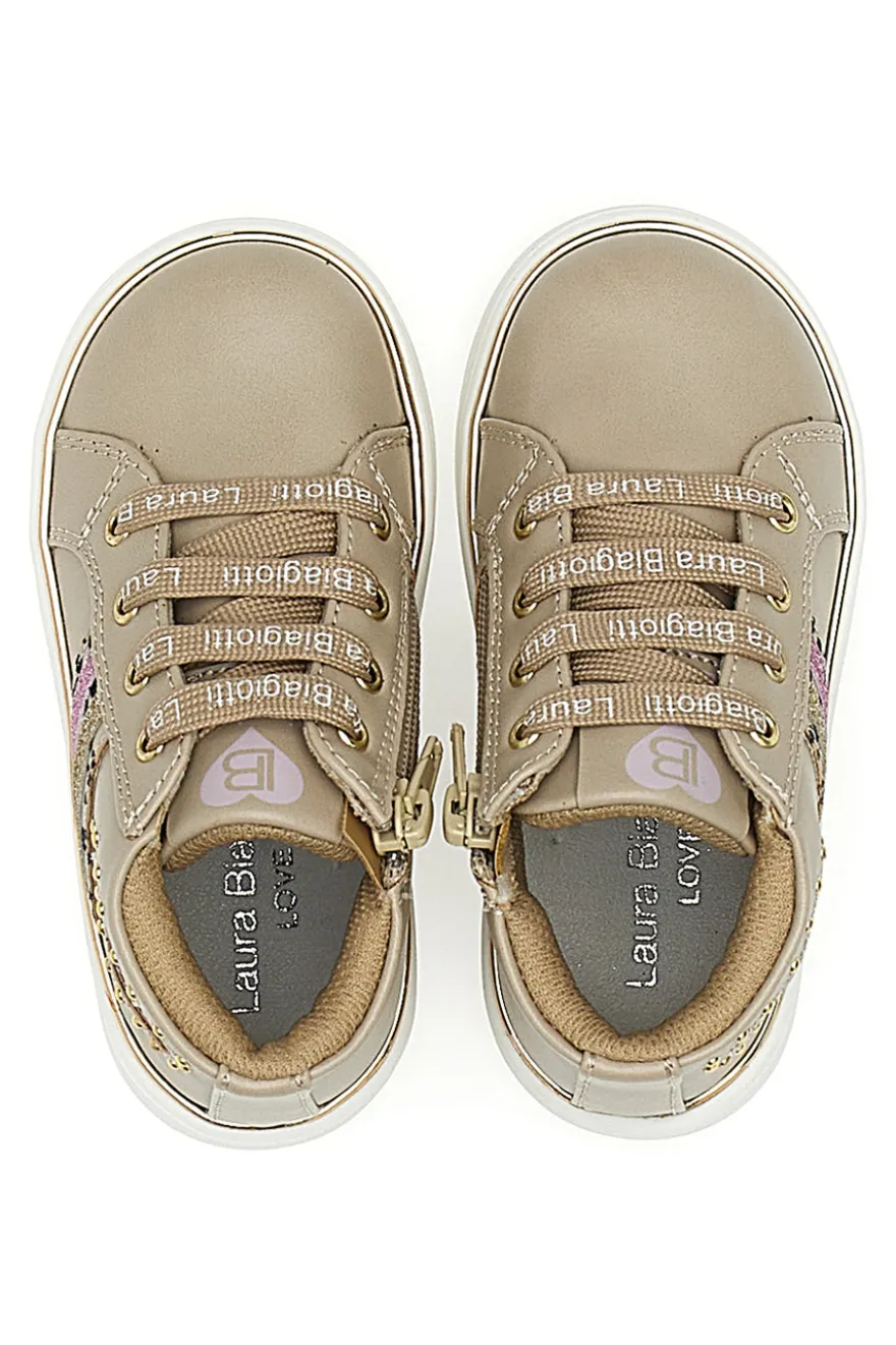 Sneakers Beige Con Dettagli Dorati Laura Biagiotti 92929335
