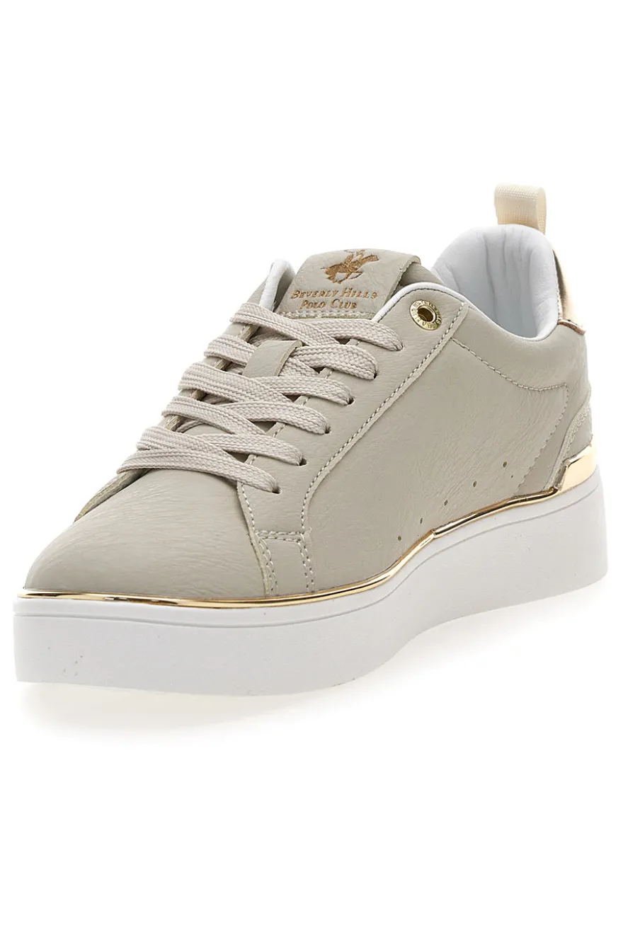 Sneakers beige con dettagli oro Beverly Hills Polo Club Queens Cup Ltx