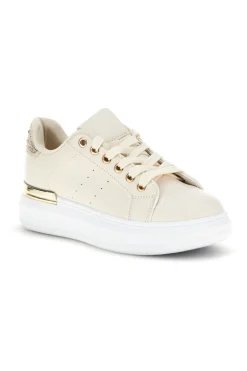 Sneakers beige con dettagli oro Cafè Cost 45JH07267