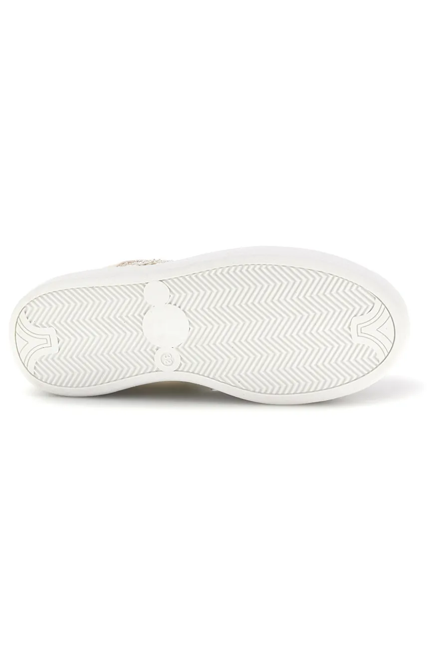 Sneakers beige con fiori e suola platform Laura Biagiotti L9952C9761