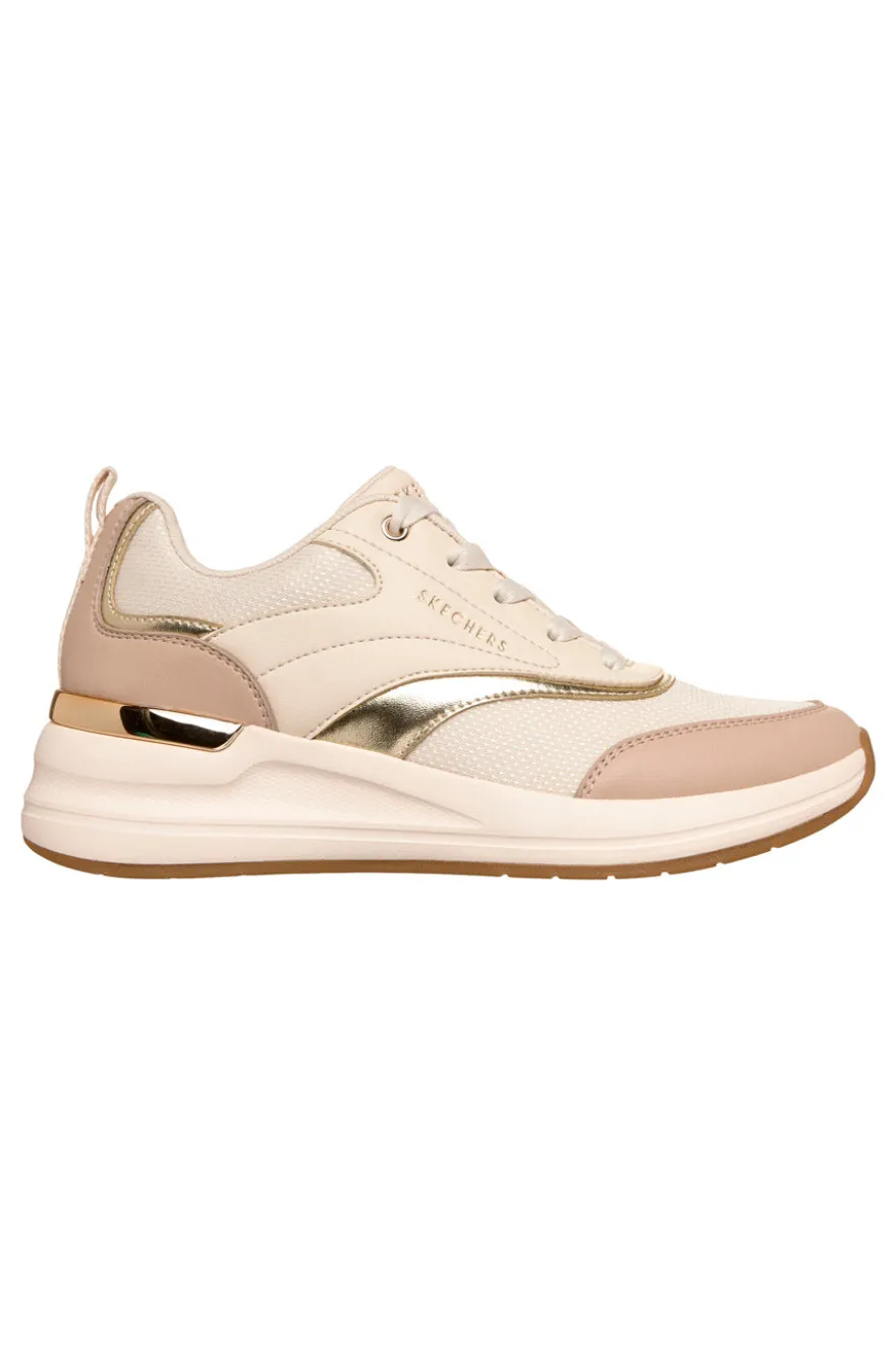 Sneakers beige con inserti gold e Memory Foam Skechers Billion 2 Monroe