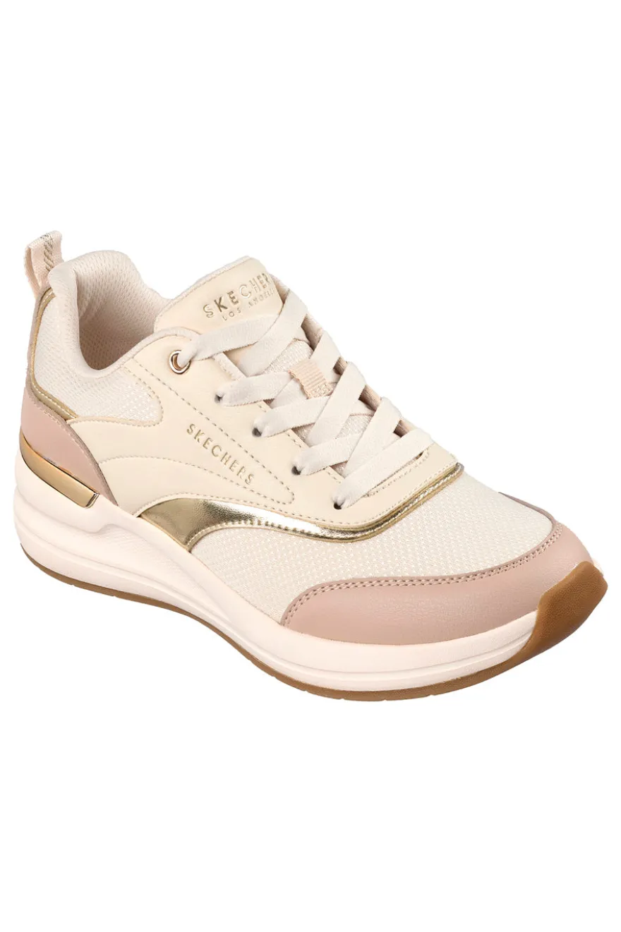 Sneakers beige con inserti gold e Memory Foam Skechers Billion 2 Monroe