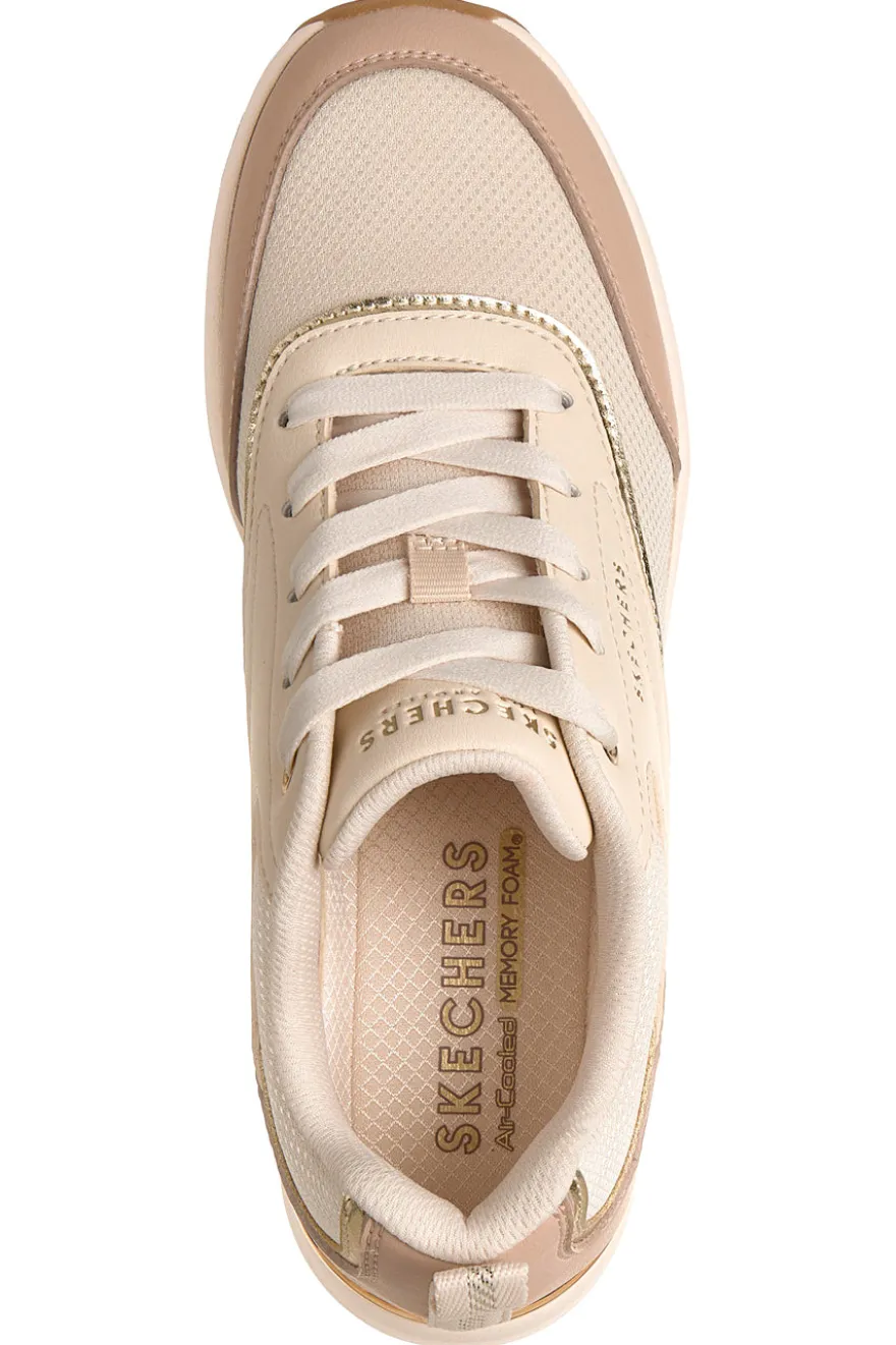 Sneakers beige con inserti gold e Memory Foam Skechers Billion 2 Monroe