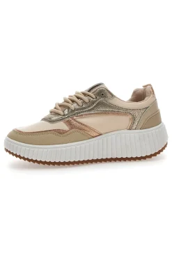 Sneakers Beige con Inserti Metallizzati First Lady 012 da Donna