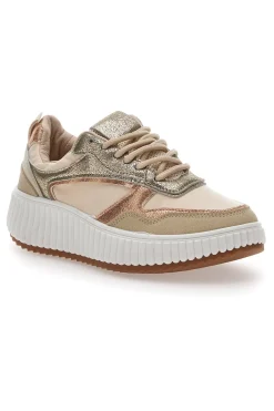 Sneakers Beige con Inserti Metallizzati First Lady 012 da Donna