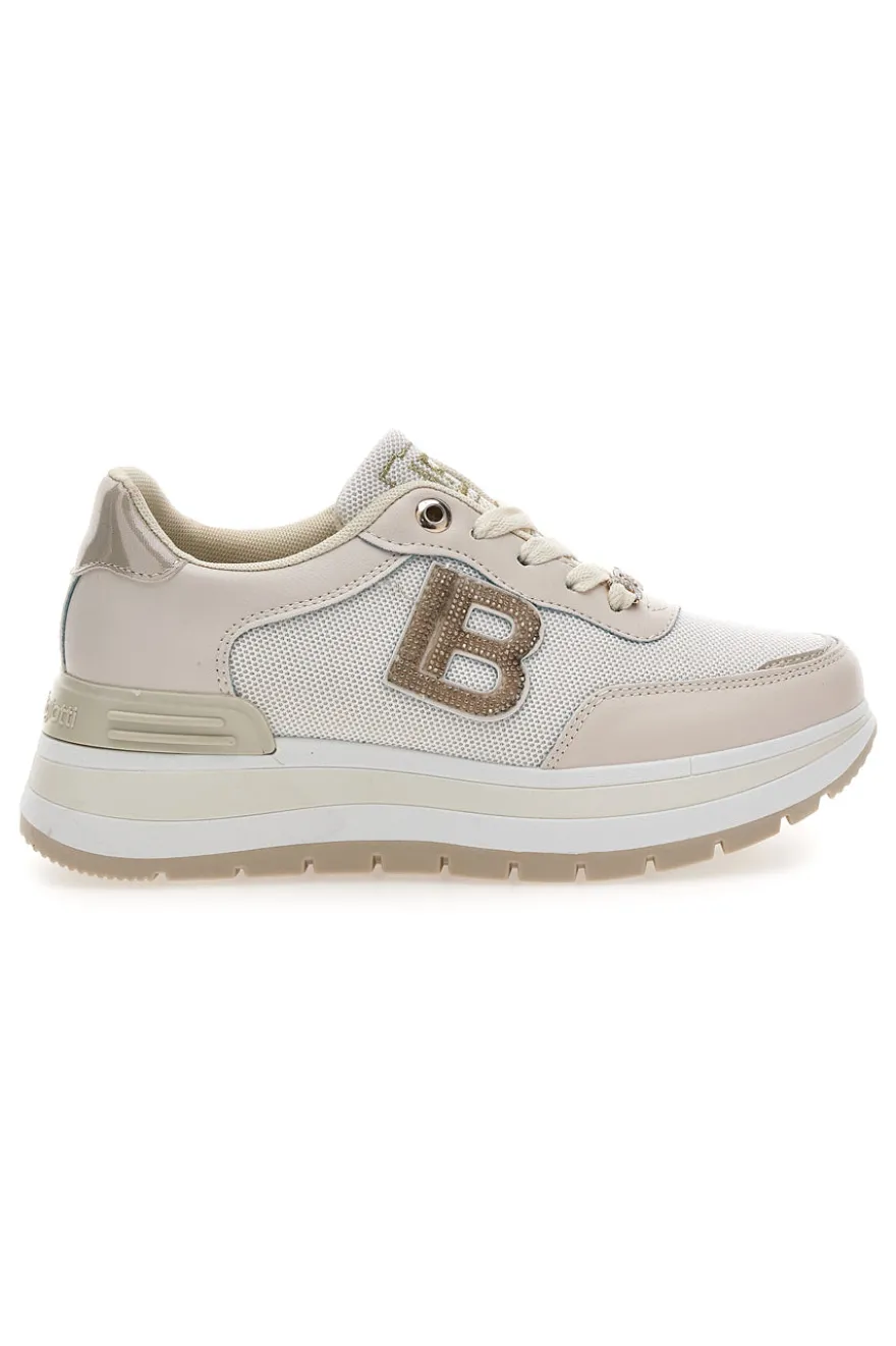 Sneakers beige con inserti glitterati Laura Biagiotti 9235