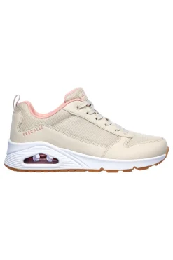 Sneakers beige con inserti in mesh e cuscinetto ad aria Skechers UNO Inside Matters