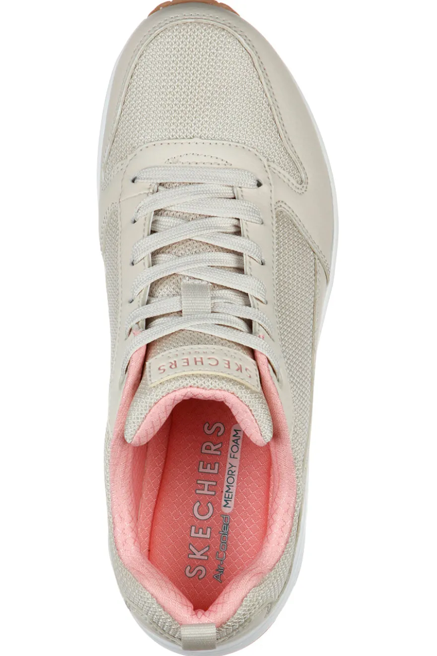 Sneakers beige con inserti in mesh e cuscinetto ad aria Skechers UNO Inside Matters