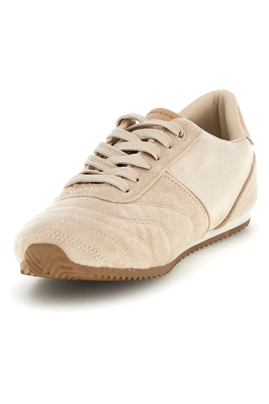 Sneakers beige con lacci e design minimal Café cost 85RCO72101