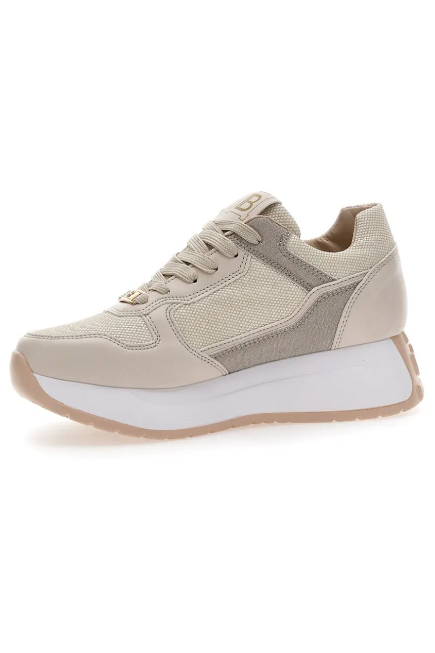 Sneakers Beige Con Platform Laura Biagiotti 8412