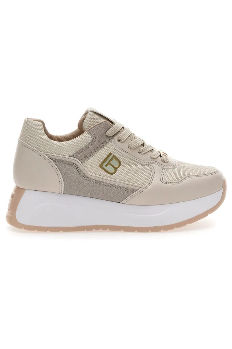 Sneakers Beige Con Platform Laura Biagiotti 8412