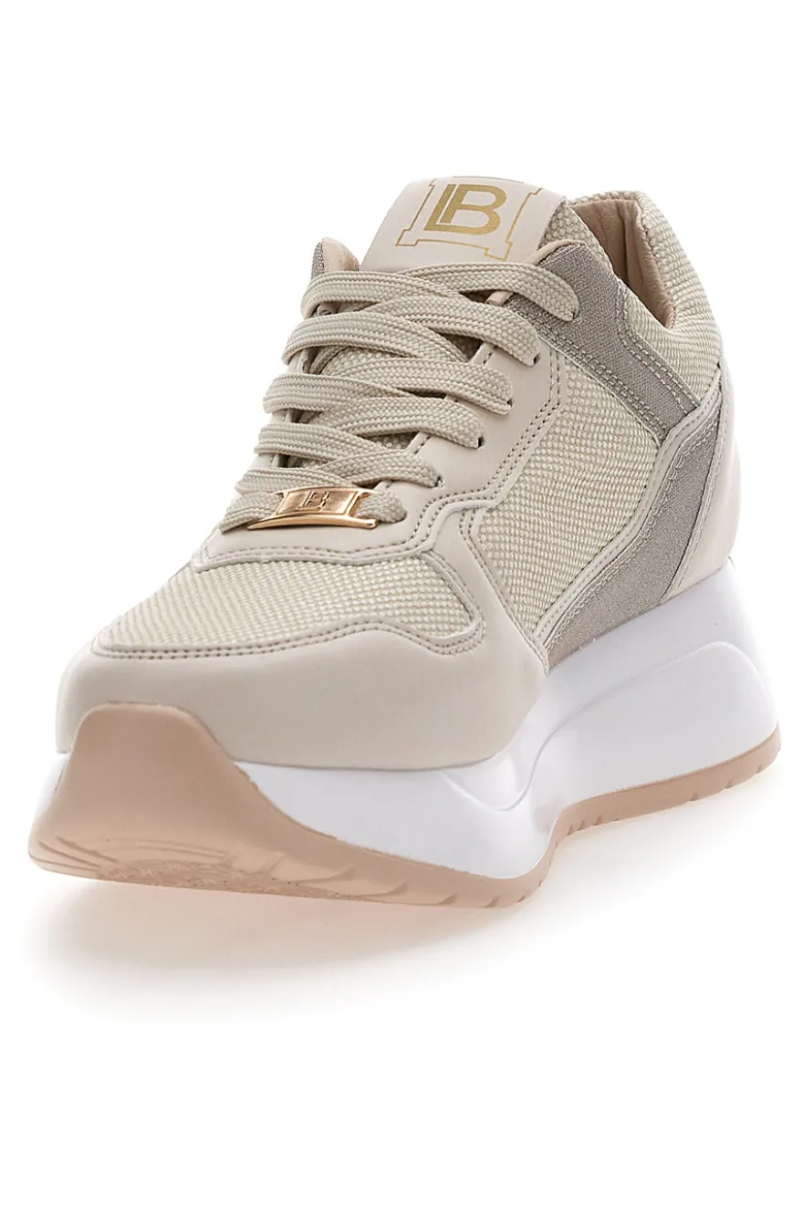 Sneakers Beige Con Platform Laura Biagiotti 8412