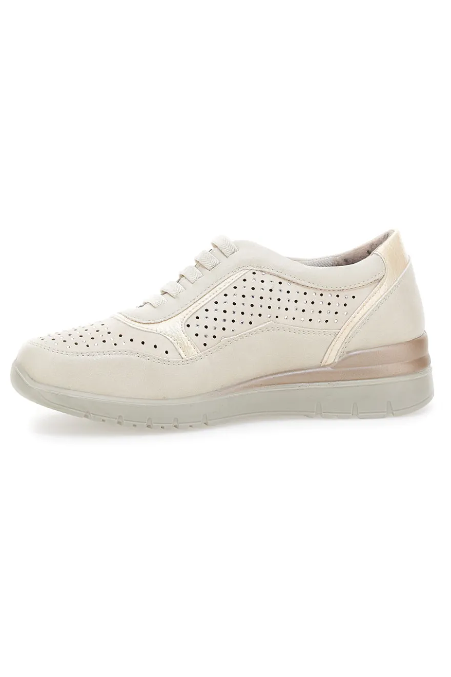 Sneakers Beige Con Platform Mio Tempo Mina930