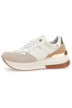 Sneakers beige con strass oro Laura Biagiotti 9640