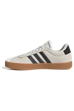 Sneakers beige con strisce nere e suola in gomma Adidas VL Court 3