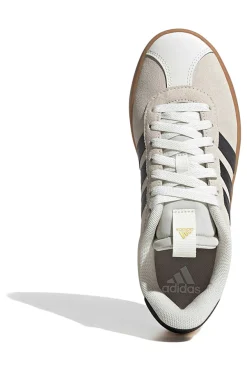 Sneakers beige con strisce nere e suola in gomma Adidas VL Court 3