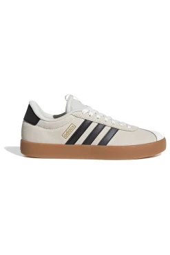 Sneakers beige con strisce nere e suola in gomma Adidas VL Court 3