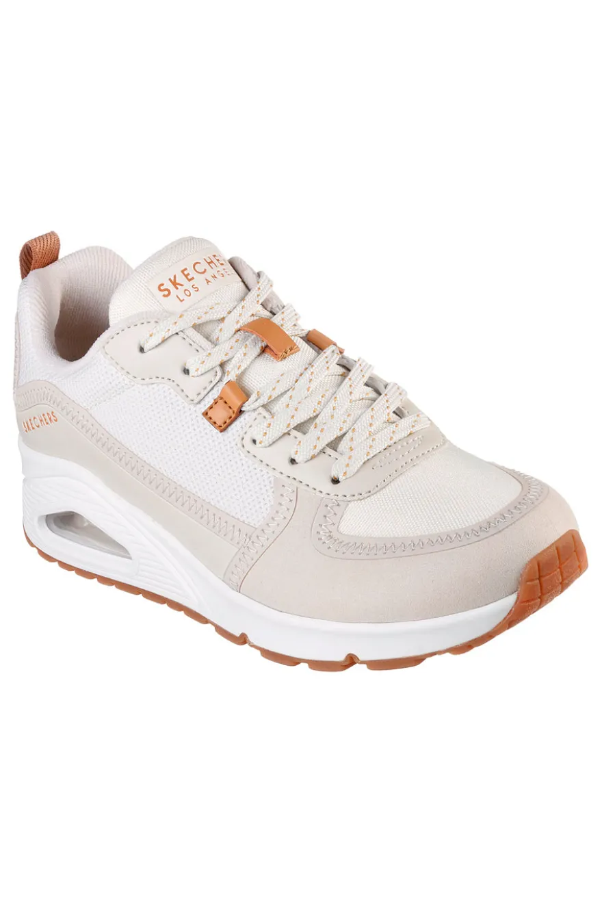 Sneakers beige con suola ad aria e Memory Foam Skechers Uno Layover