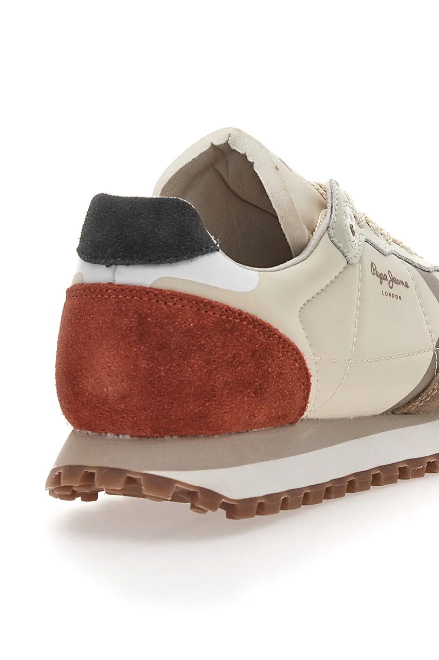 Sneakers Beige con Tomaia in Pelle PEPE JEANS BRIT-ON MASTER M