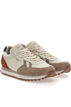 Sneakers Beige con Tomaia in Pelle PEPE JEANS BRIT-ON MASTER M