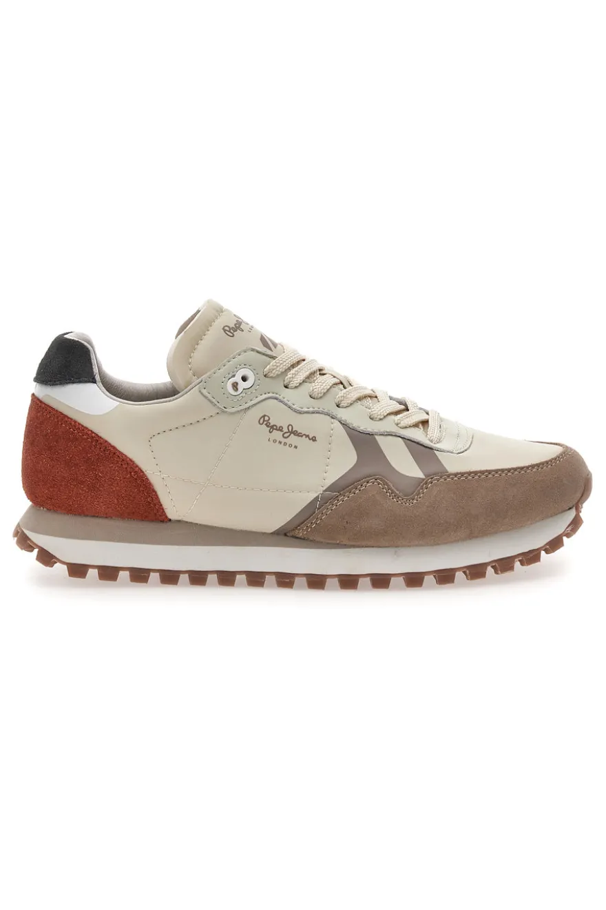 Sneakers Beige con Tomaia in Pelle PEPE JEANS BRIT-ON MASTER M