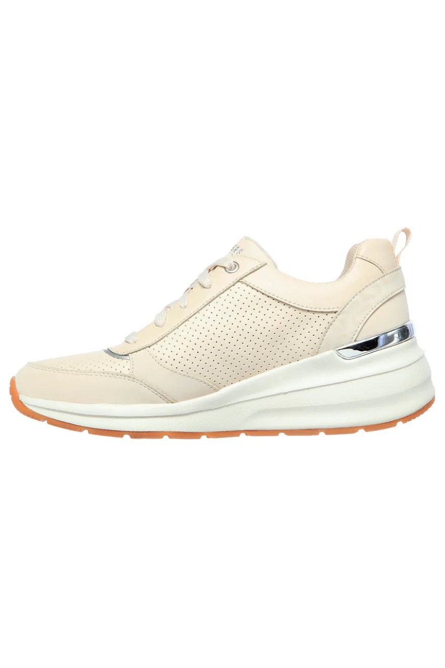 Sneakers beige con tomaia traforata e Memory Foam Skechers Billion Subtle Spots